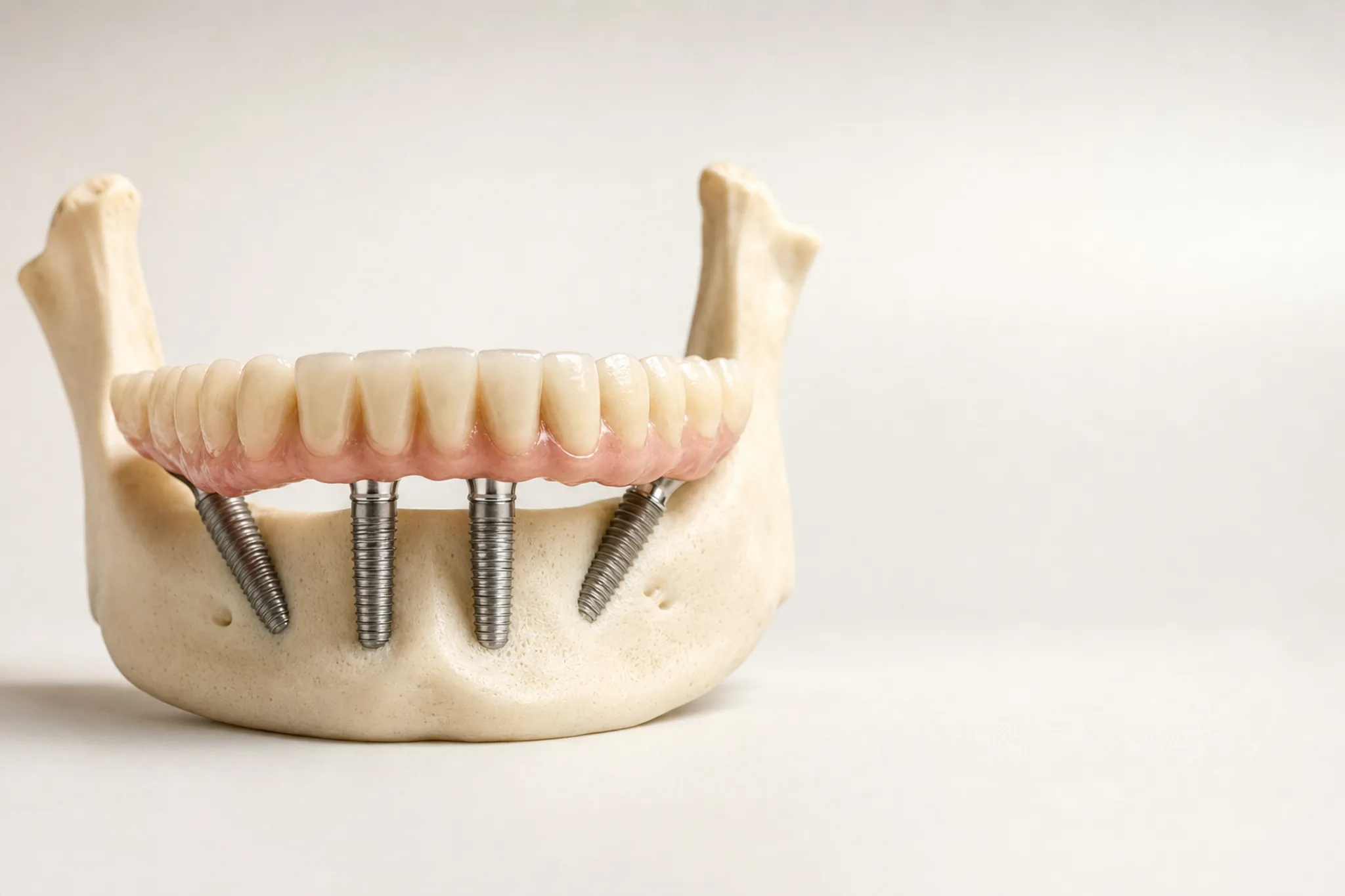 All-on-4 Implantate mit festsitzender MALO Bridge auf vier Implantaten