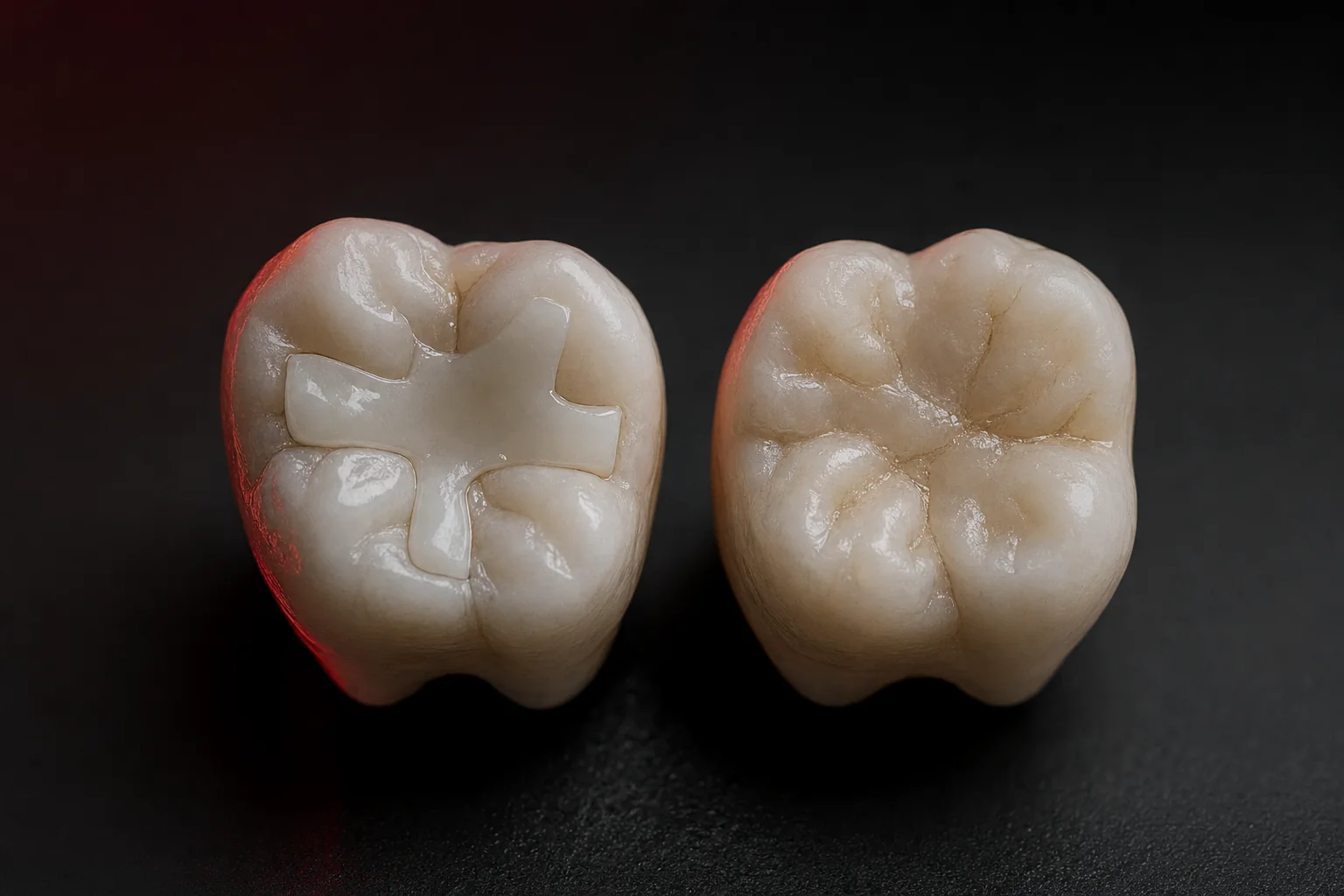 Vergleich von Keramik-Inlay und Kompositfüllung im Dentallabor