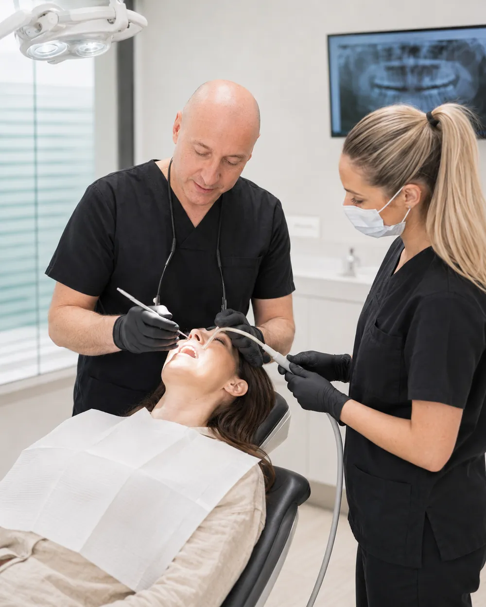 Zahn&auml;rztliche Behandlung am Behandlungsstuhl, Praxisklinik Dr. Fellmann & Kollegen in Dortmund