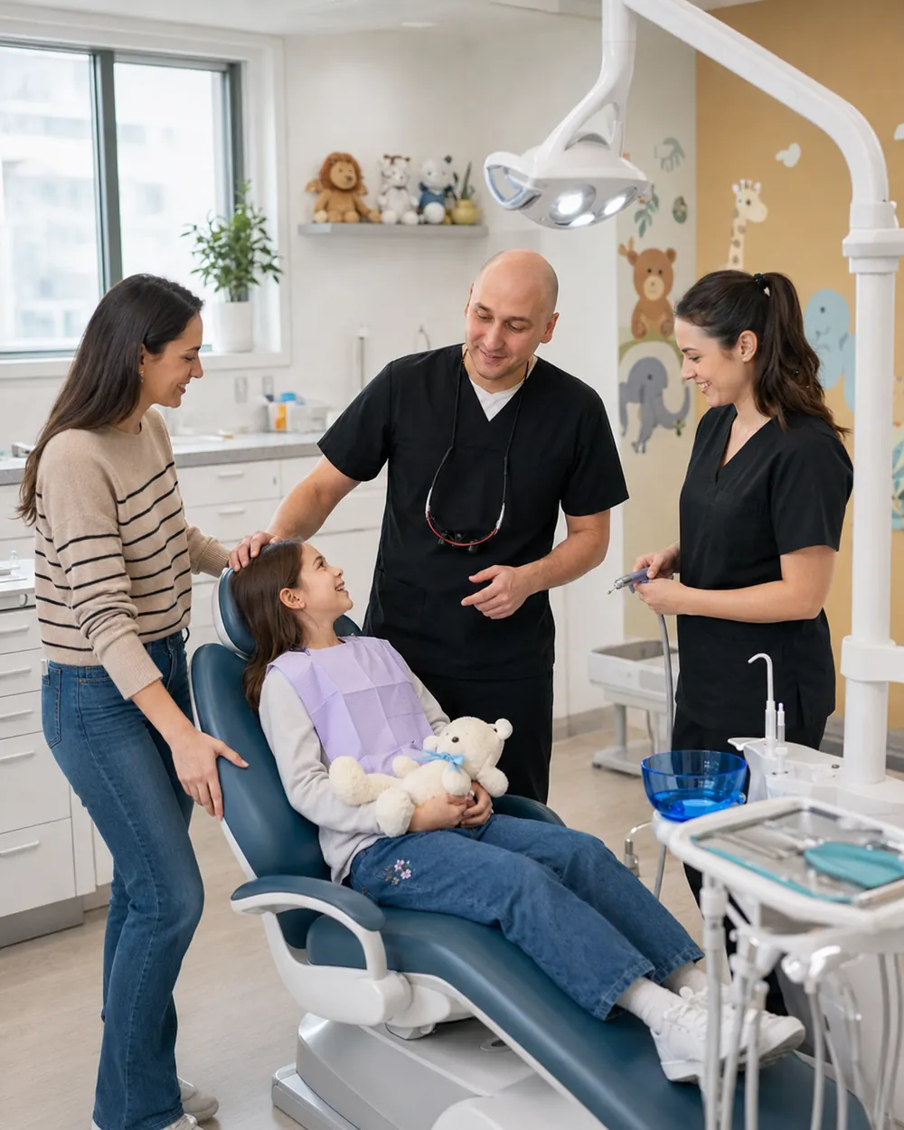 Kinderfreundliche Behandlung mit Familie, Praxisklinik Dr. Fellmann & Kollegen in Dortmund