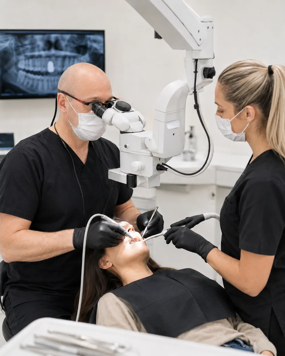 Behandlung unter dem OP-Mikroskop, Praxisklinik Dr. Fellmann & Kollegen in Dortmund