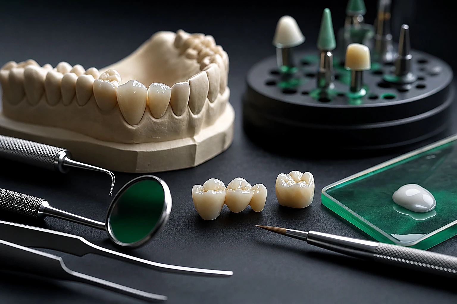 Präzisions-Werkzeuge und Keramik-Restaurationen im Dentallabor