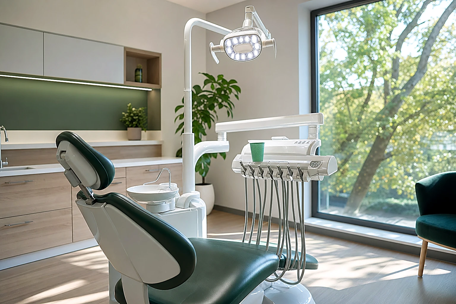 Heller Behandlungsraum mit Tageslicht