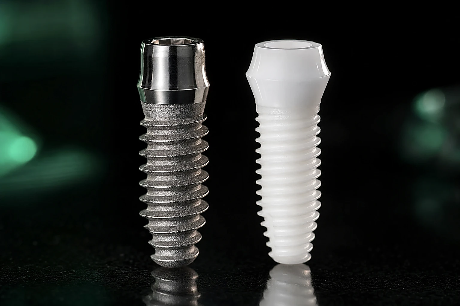 Titan- und Keramikimplantat aus Zirkonoxid im Vergleich, Praxisklinik Dr. Fellmann & Kollegen in Dortmund